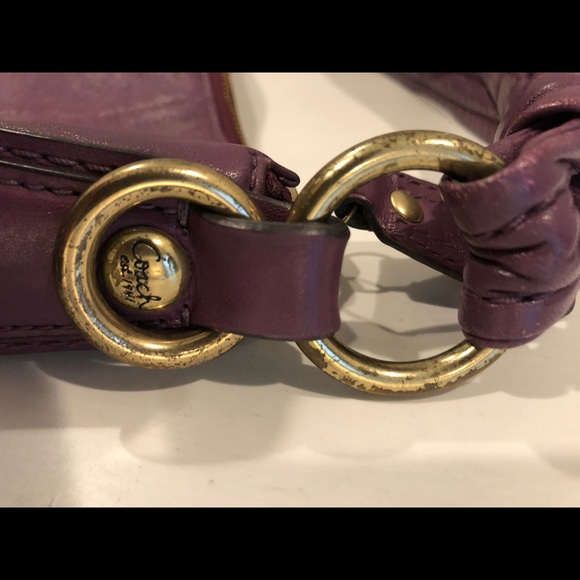 Coach Purple Leather Kristin Hobo Shoulder Crossbody Bag - Picture 4 of 6